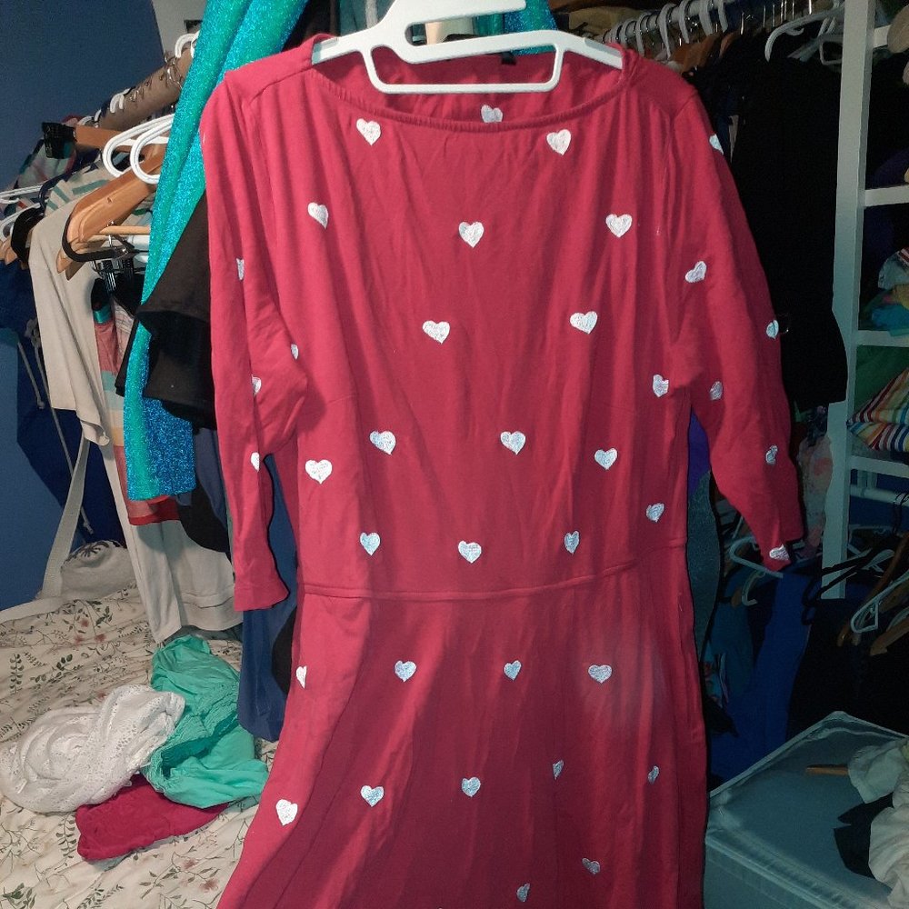 Eshakti jersey knit valentines red dress